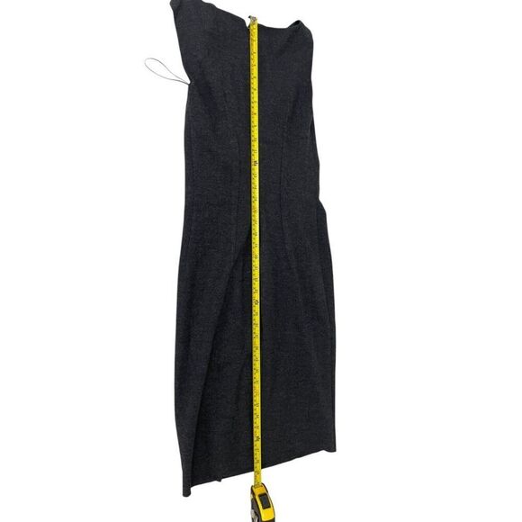 Max Mara Womens Sheath Dress Wool XS 42 Herringbone gray Black Sleeveless - Picture 10 of 13